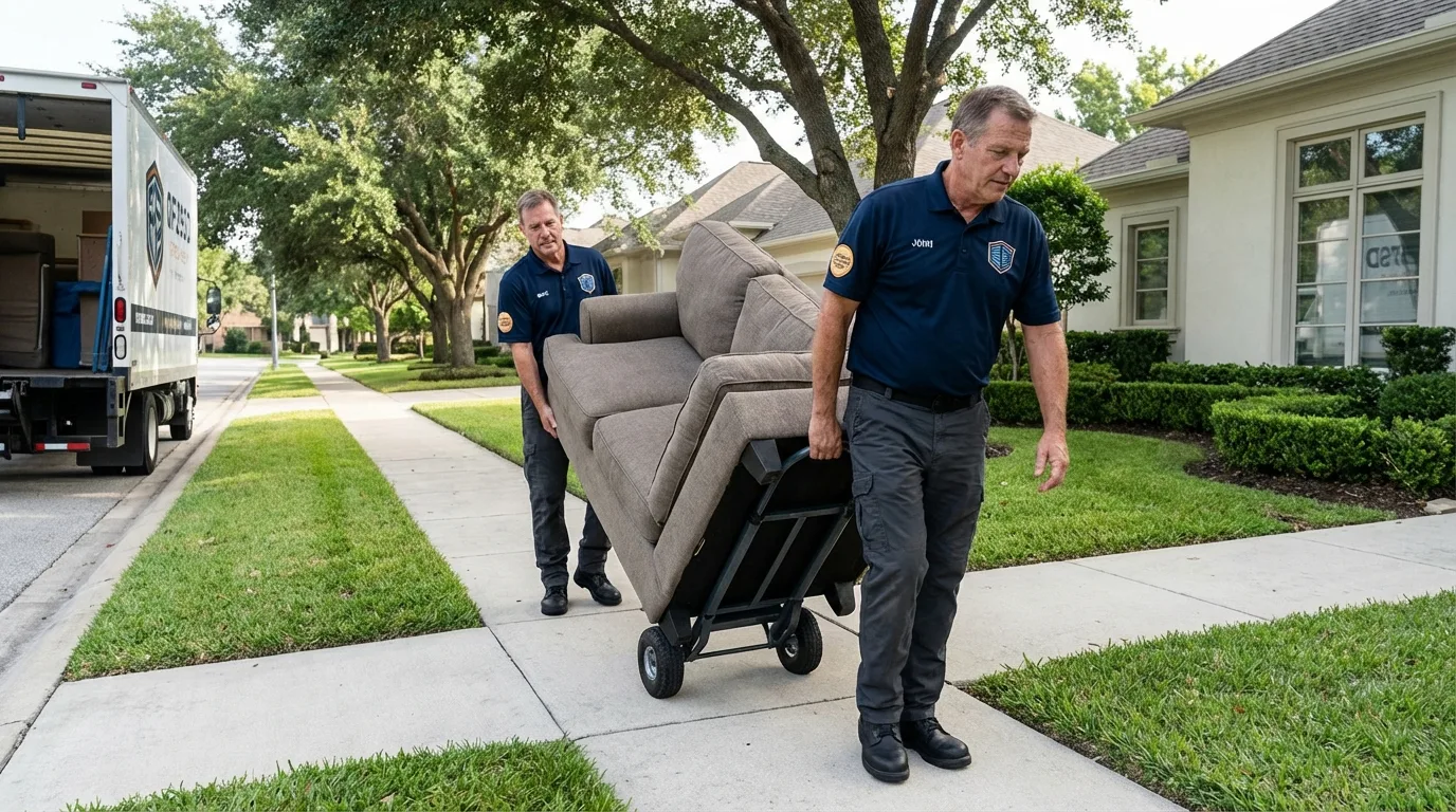 Local residential moving crew loading furniture in Janesville, CA